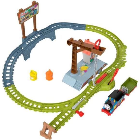 Thomas & Friends Motorized Toy Train Set, Paint Delivery with Troublesome Truck - Picture 1 of 14